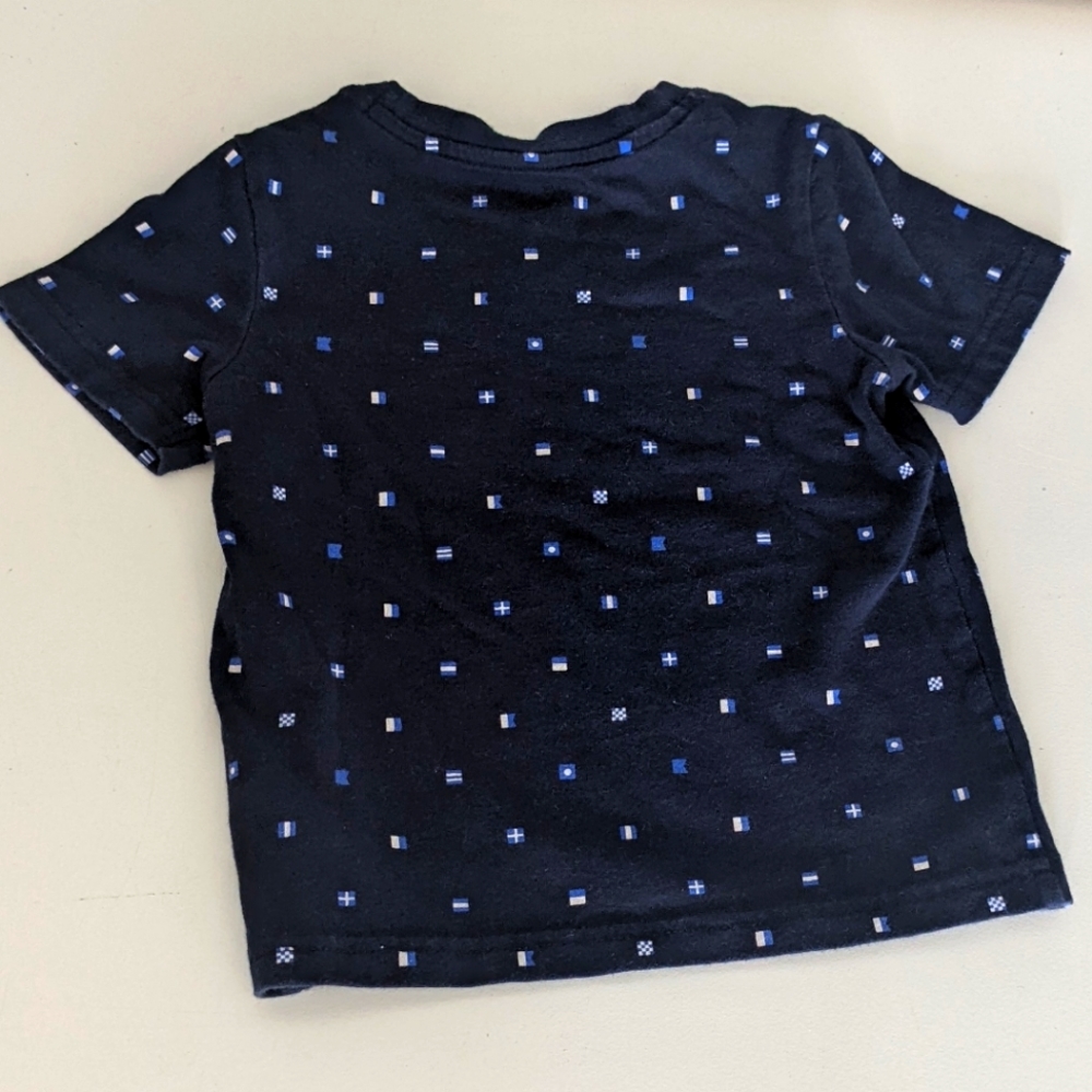 Janie and Jack Boys 2T Blue flag t-shirt